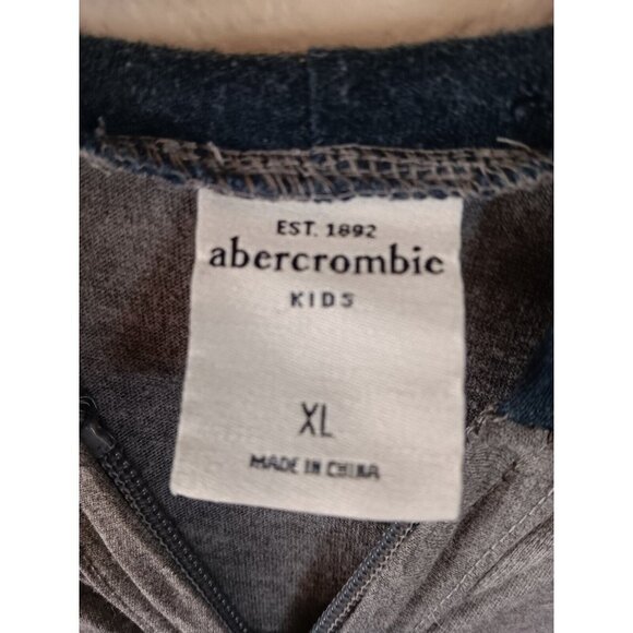 3/10 A&F Abercrombie Kids Jersey Light Full Zip Hoodie XL Gray  Blue - Picture 5 of 8